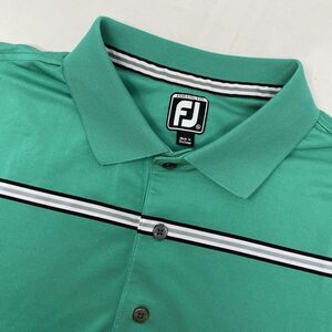 FootJoy Men XL Green Stretch Athletic Fit 3 Button Short Sleeve Golf Polo‎